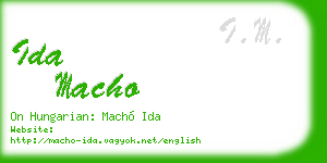 ida macho business card